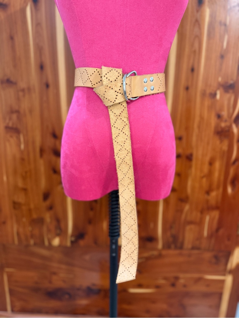 Tan Perforated Waist Belt - Women Accessories